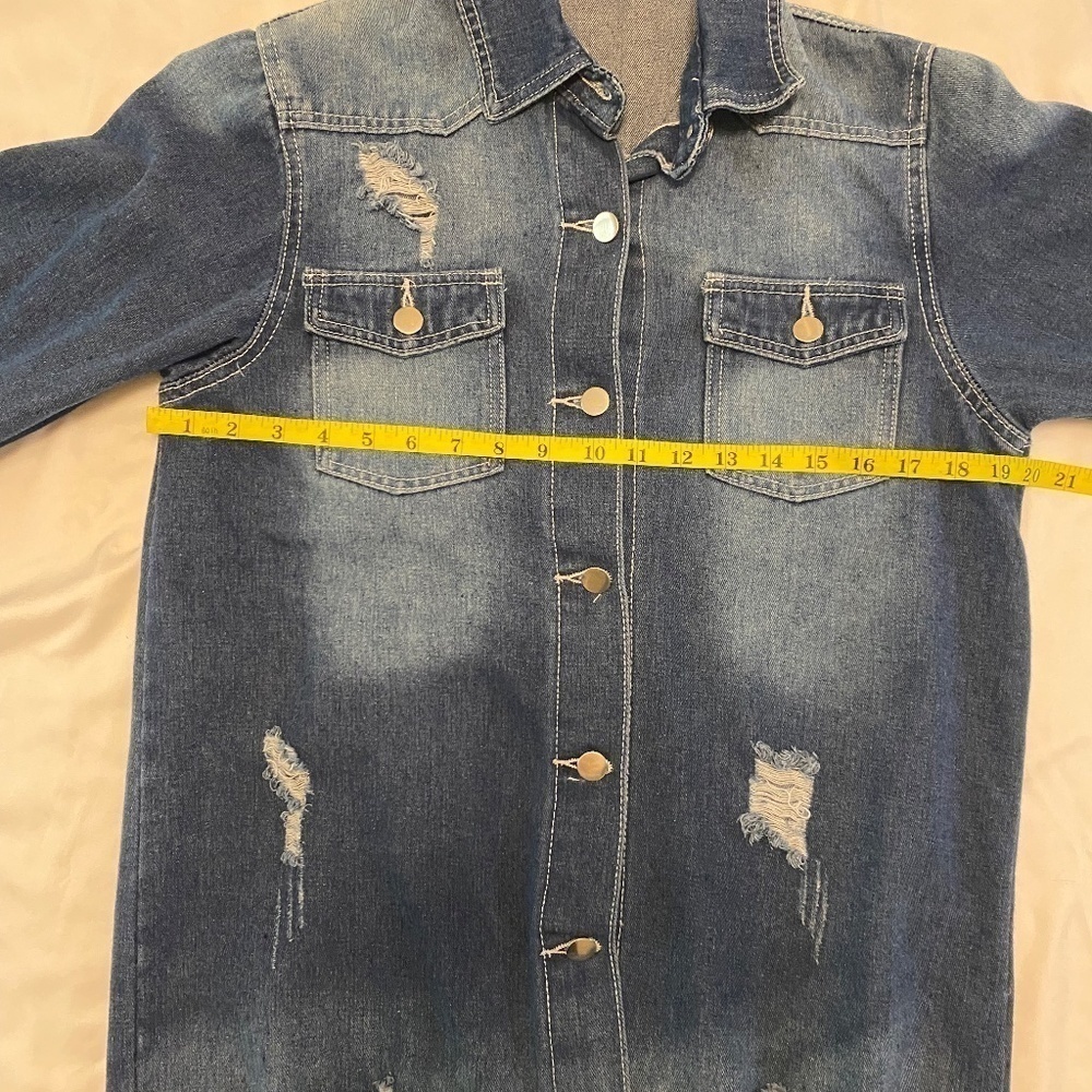 DENIM Jacket-Distressed- Size Medium - Picture 3 of 7